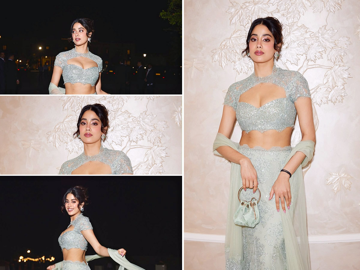 Janhvi Kapoor Fairytale Glamour In Sage-Green Manish Malhotra Couture1