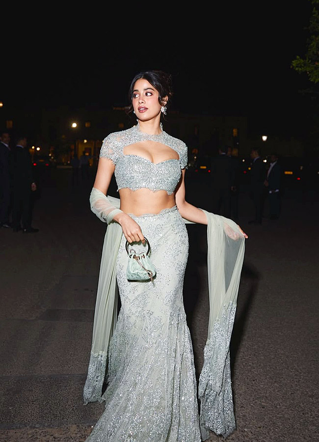 Janhvi Kapoor Fairytale Glamour In Sage-Green Manish Malhotra Couture3