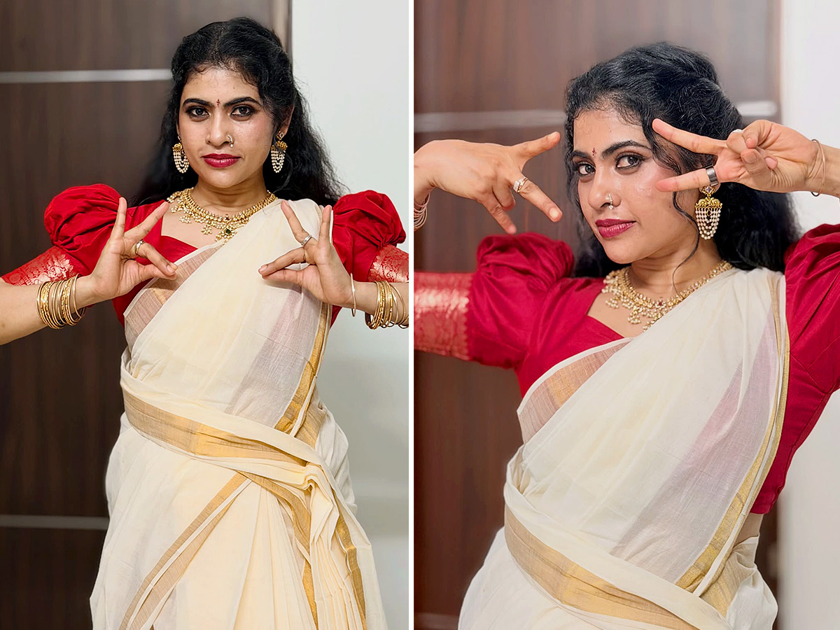 Bigg Boss Beauty RJ Kajal Stuns in a Gorgeous Traditional Saree Photos1