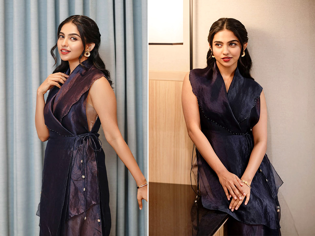 Mamitha Baiju Glamorous Look in a Black Dress Photos1