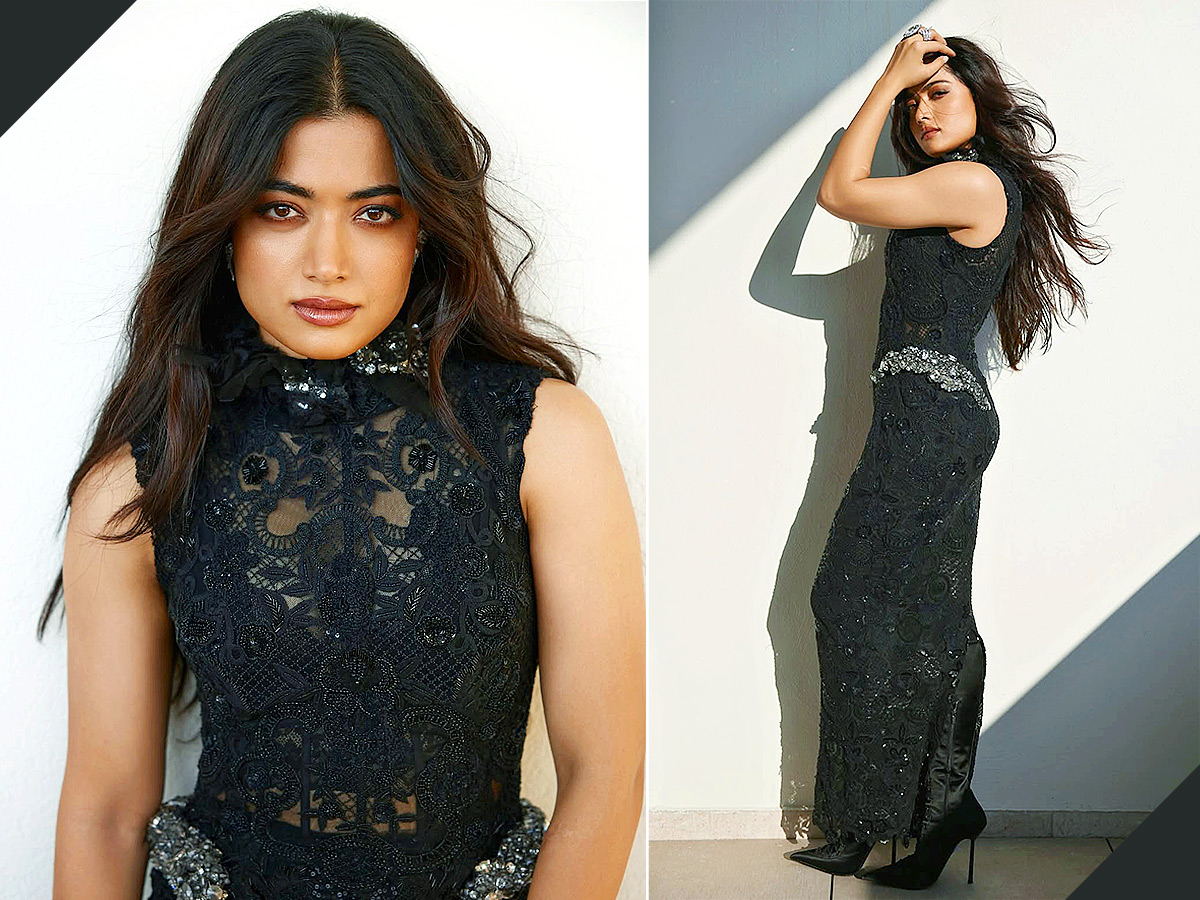 Rashmika’s Glamorous Look in a Black Dress Photos1