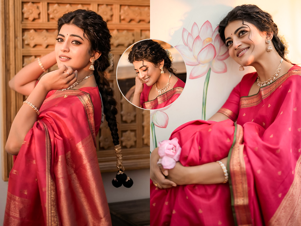 Anandhi Stuns in a Traditional Silk Saree: Photos1