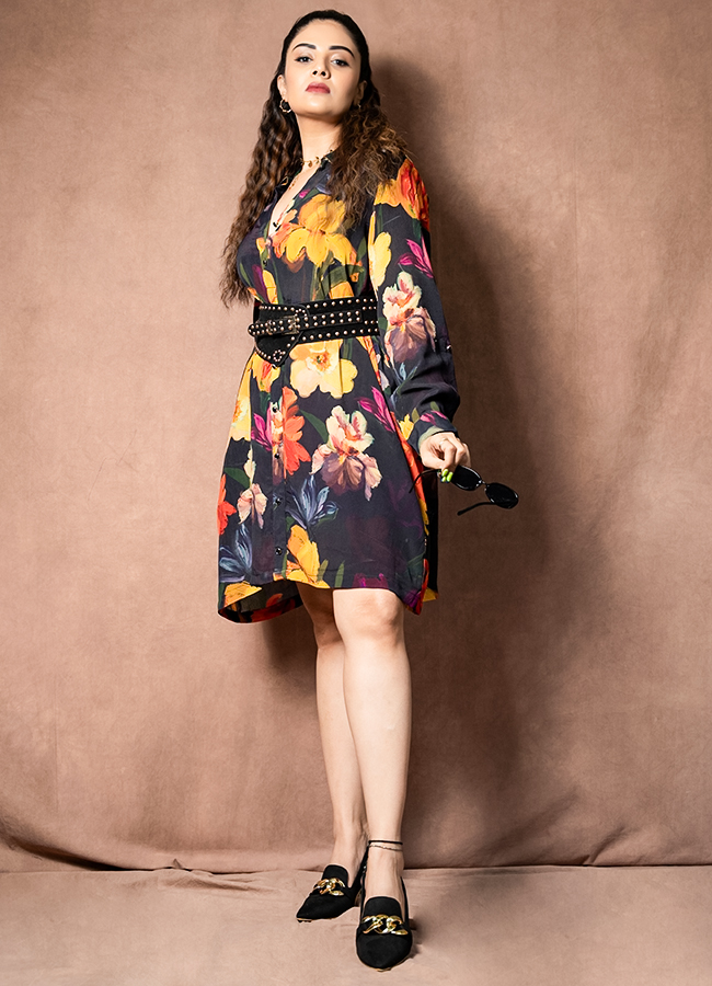 Anchor Sreemukhi Stuns in a Floral Dress 13