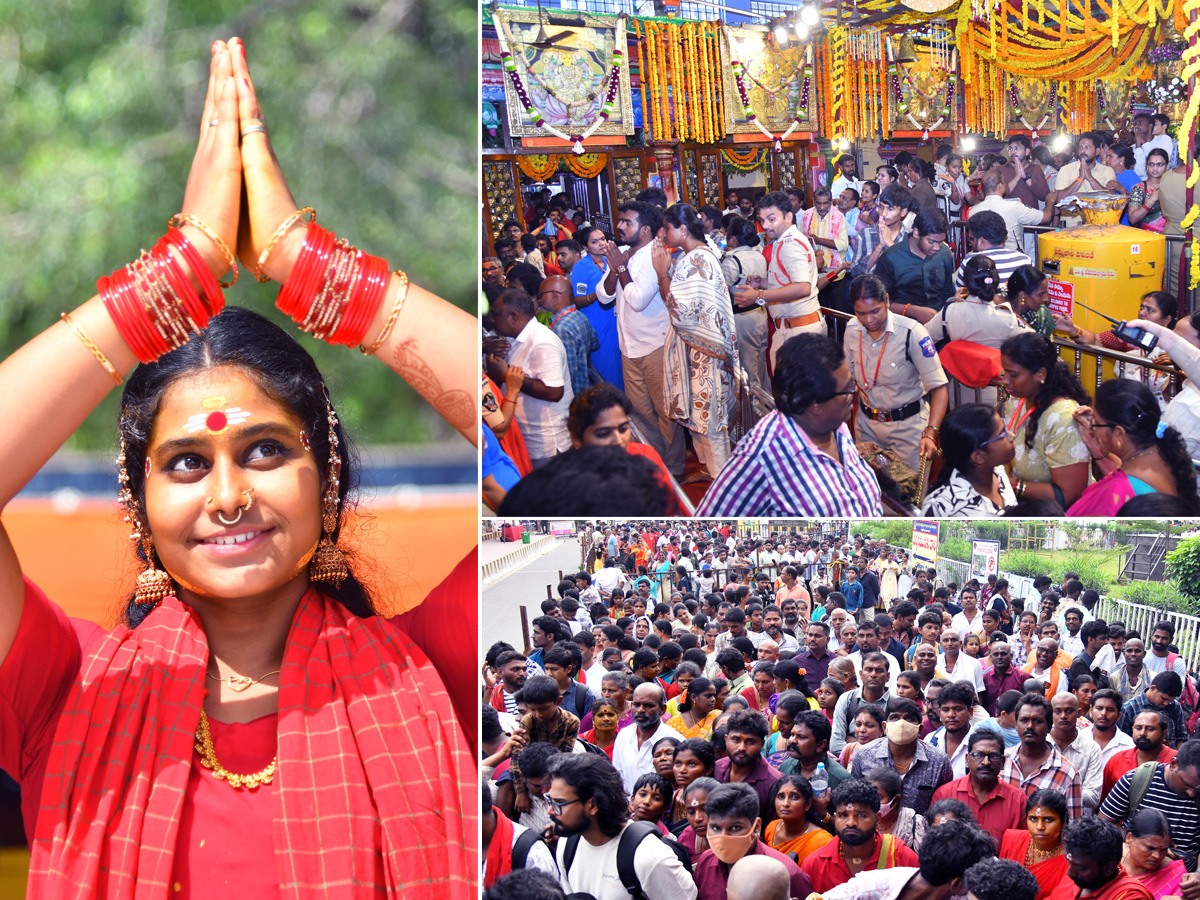 Dussehra 2026 : Huge Rush at Vijayawada Indrakeeladri1