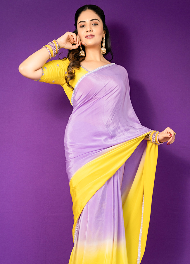 Sreemukhi Stuns in a Colorful Saree10