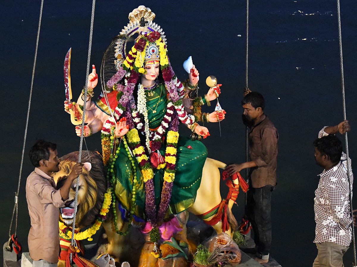 Durga Idol Immersion Begins At Tank Bund HD Photos13