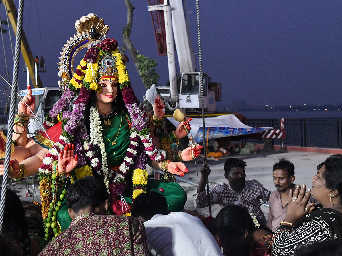 Durga Idol Immersion Begins At Tank Bund HD Photos17