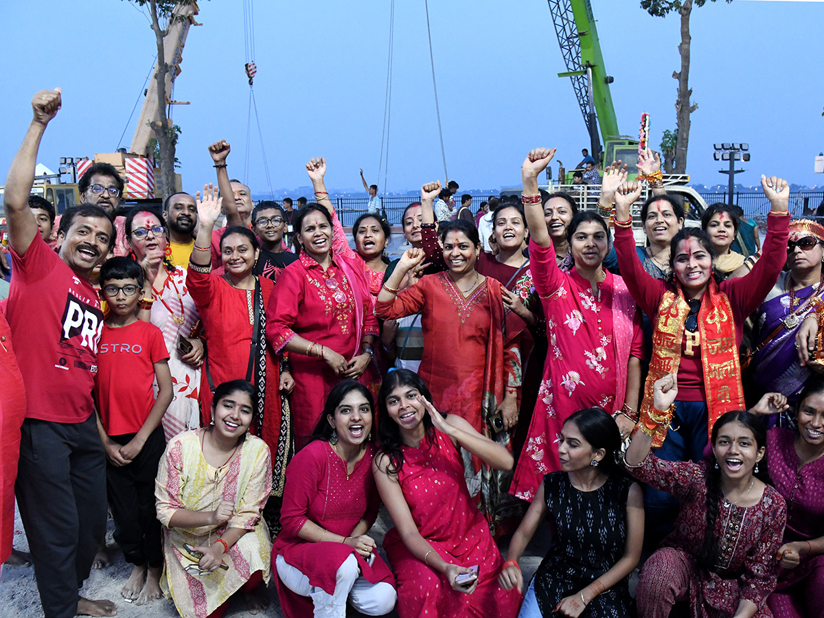 Durga Idol Immersion Begins At Tank Bund HD Photos5