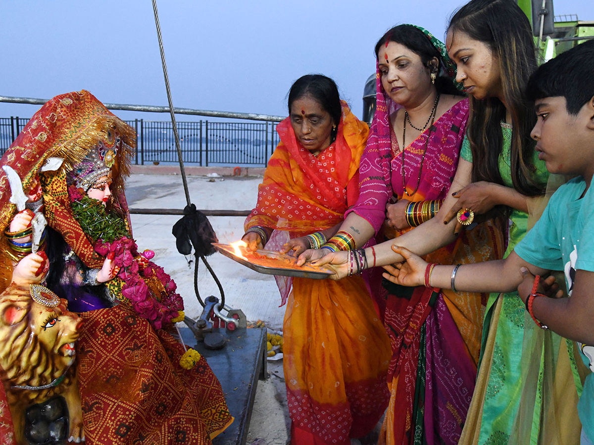 Durga Idol Immersion Begins At Tank Bund HD Photos7
