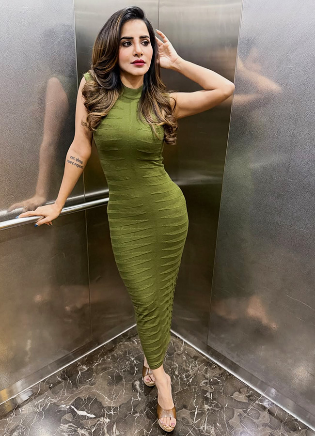 Bigg Boss Beauty Ashu Reddy Stuns in a Light Green Saree7