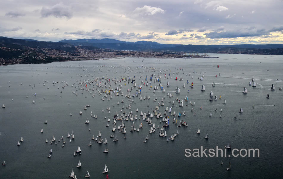 Boats sail during the 47th Barcolana regatta in the Gulf of Trieste - Sakshi