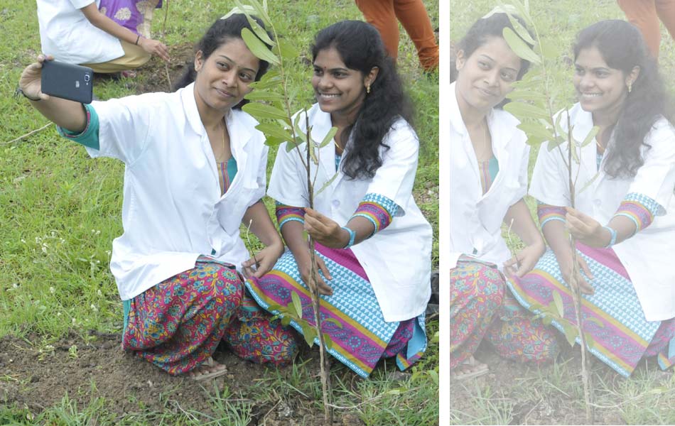 selfi with tree plant - Sakshi