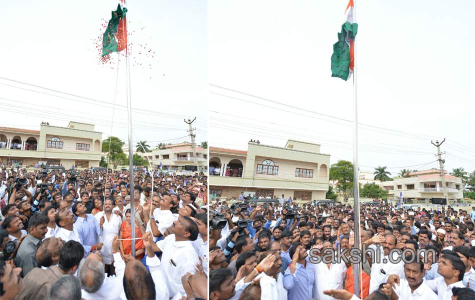 ys jagan mohan reddy hoists national flag in nandyal - Sakshi