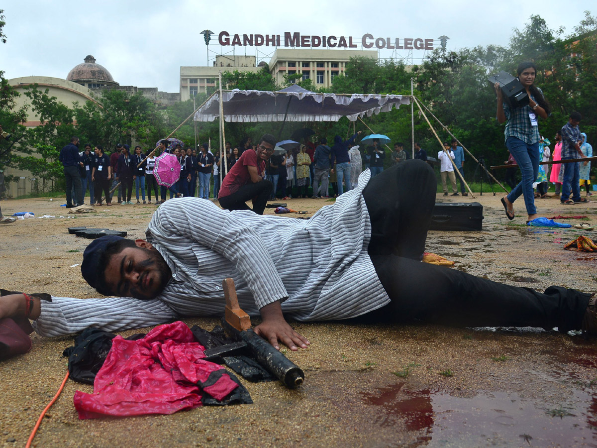 Mock Drill at Gandhi Hospital with Terror Attack Photo Gallery - Sakshi