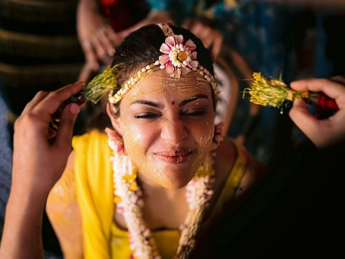 Kajal Aggarwal shares images of Haldi ceremony Photo Gallery - Sakshi