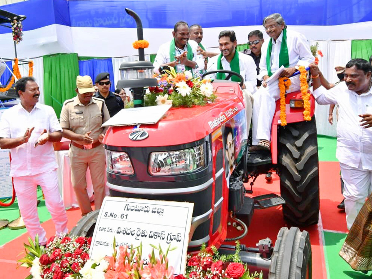 CM YS Jagan Launches YSR Yantra Seva Pathakam Tractors - Sakshi