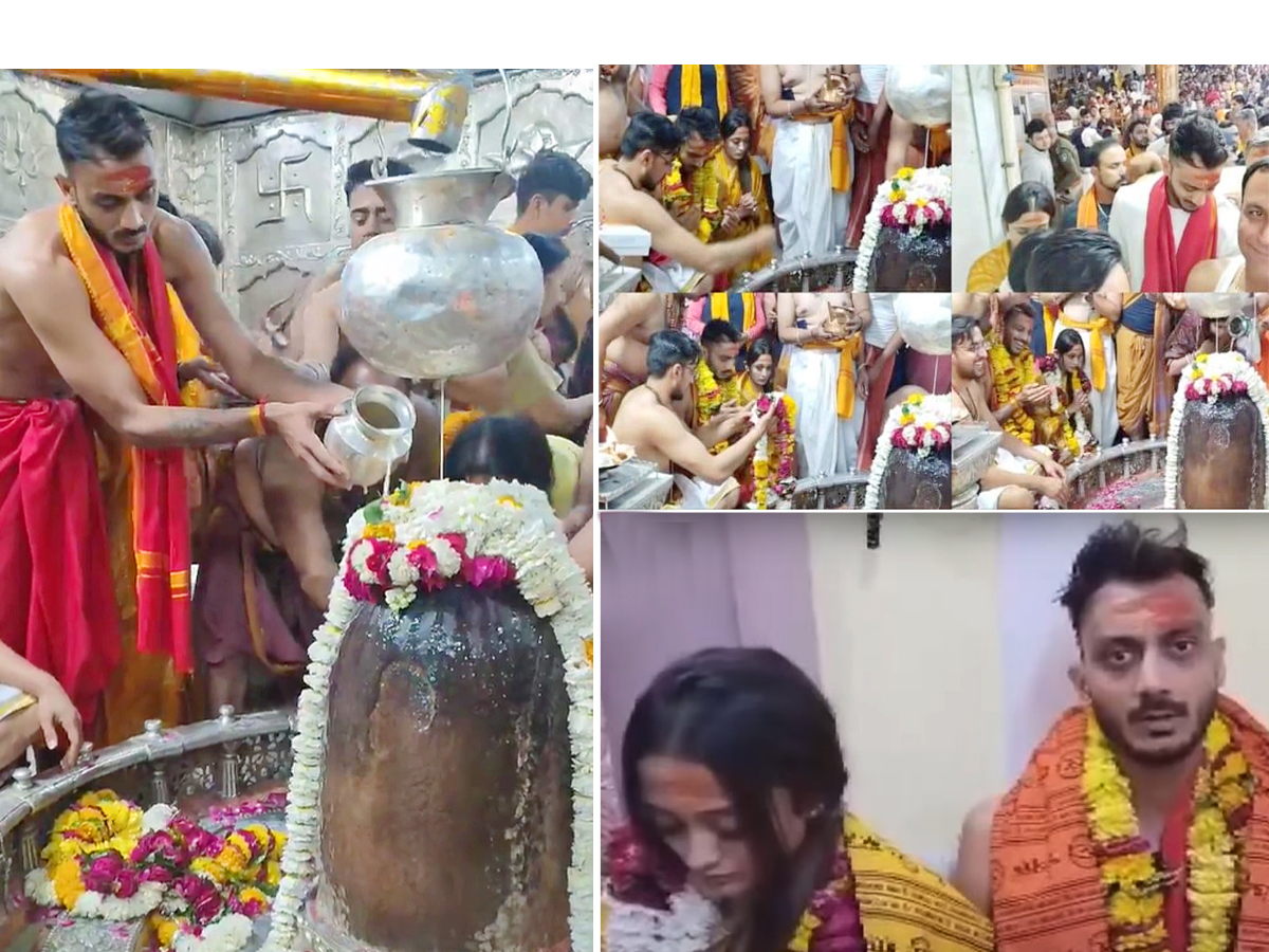 Indian Cricketer Axar Patel Visits Baba Mahakal Temple - Sakshi