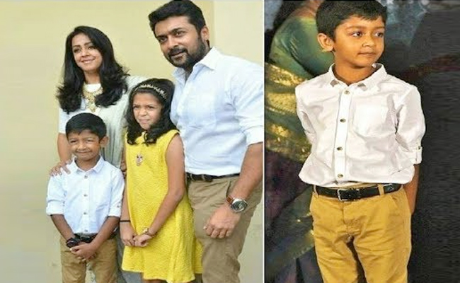 Hero Suriya With his Son and Daughter Photos - Sakshi