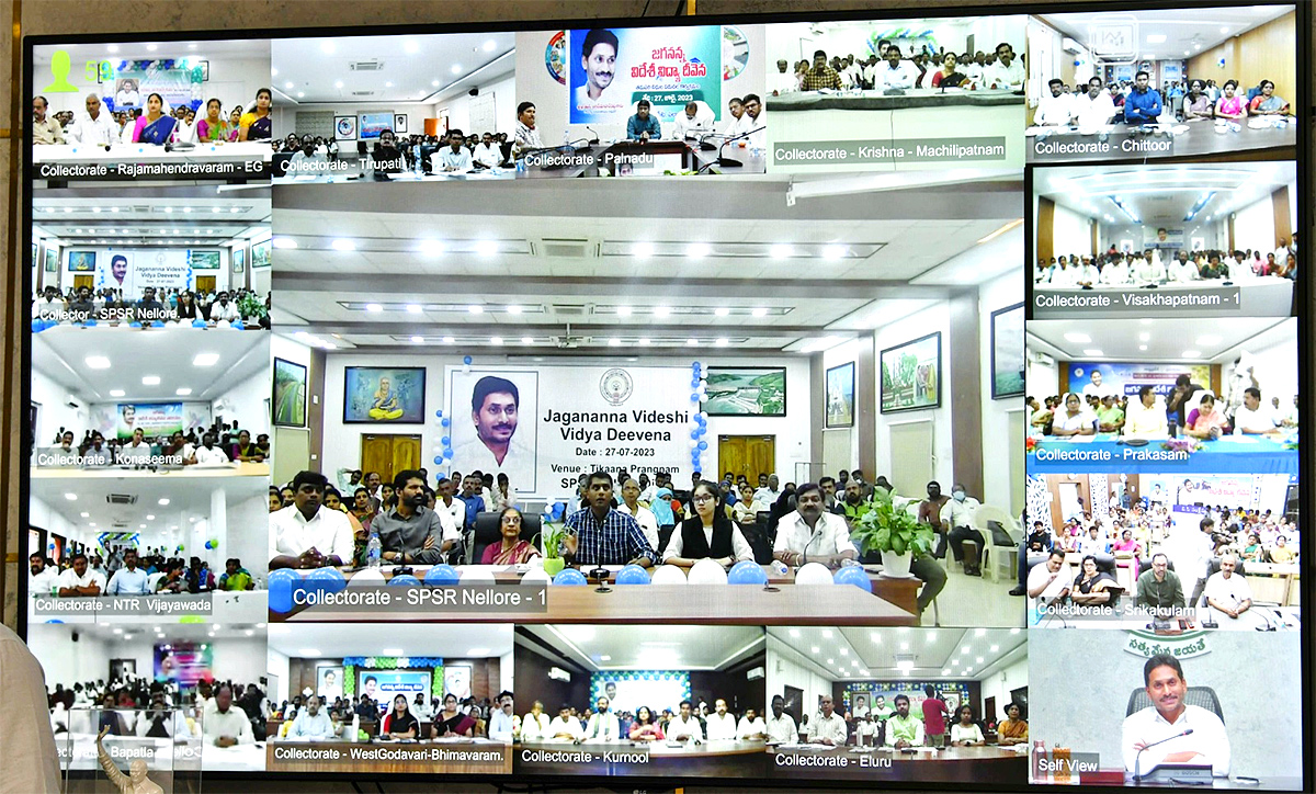 CM YS Jagan In Jagananna Videshi Vidya Deevena Funds Release Event - Sakshi