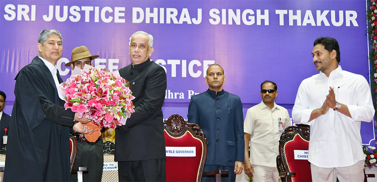 AP High Court CJ Justice Dhiraj Singh Thakur Oath Event Photos - Sakshi