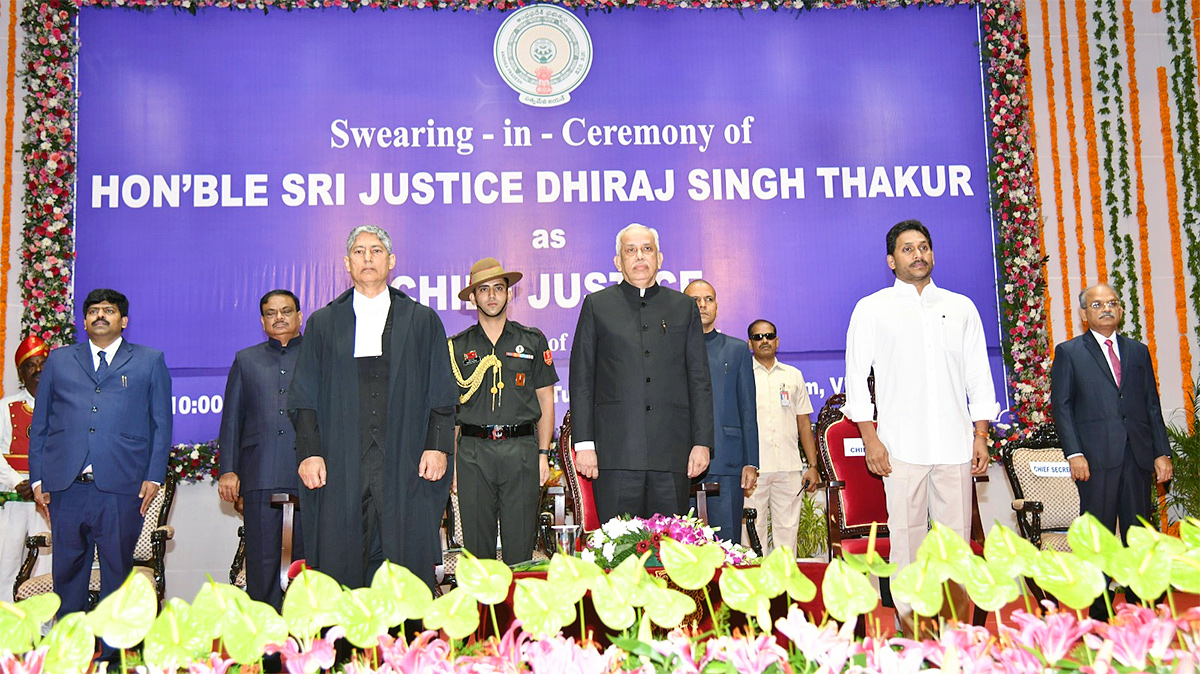 AP High Court CJ Justice Dhiraj Singh Thakur Oath Event Photos - Sakshi