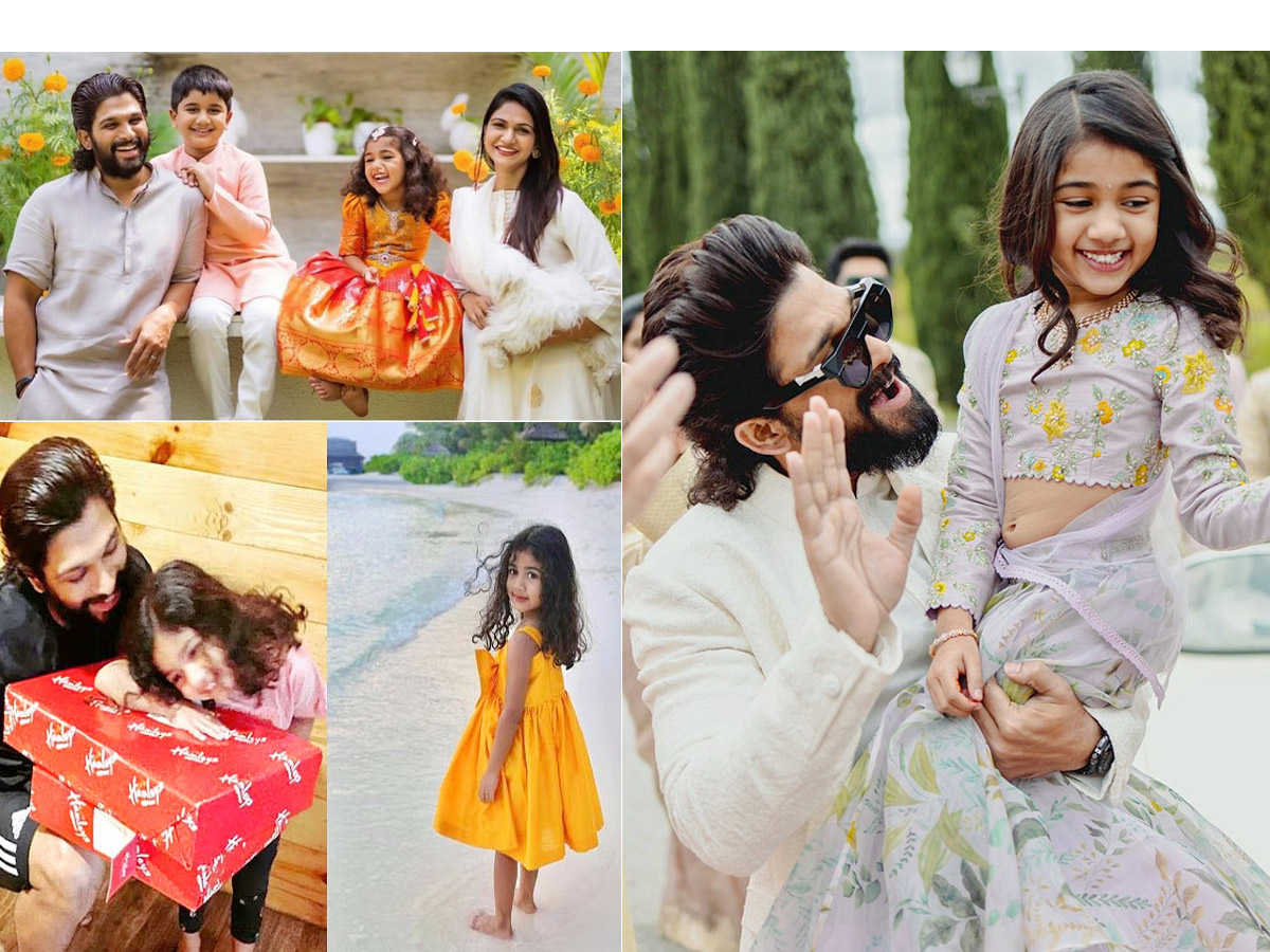 Allu Arjun wishes daughter Arha on birthday with new pics - Sakshi