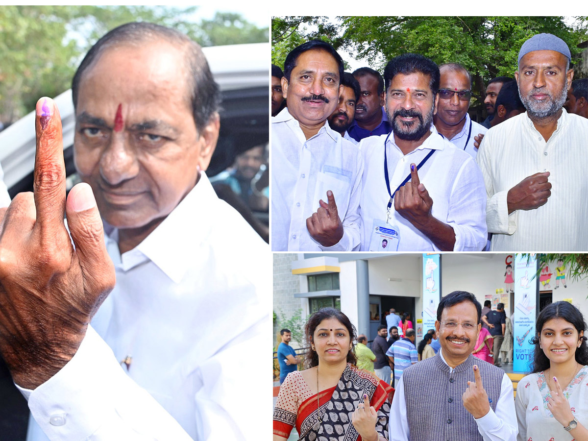 Political Leaders and Officials Cast Their Votes in Telangana Photos - Sakshi