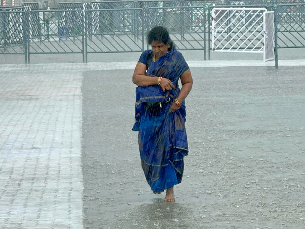 heavy rains rain in tirumala pics - Sakshi