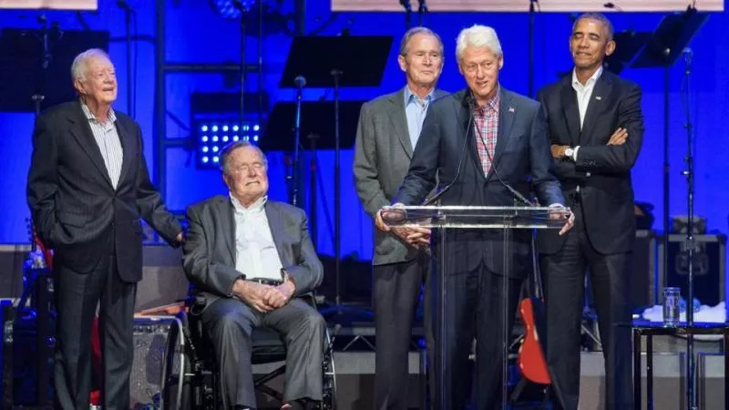 five former US presidents appear at hurricane aid