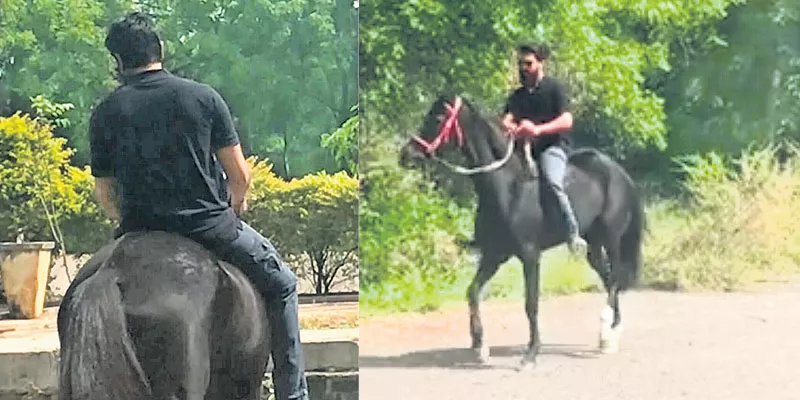 Ram Charan Real Life Horse Riding - Sakshi