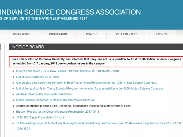 national science congress postponed - Sakshi