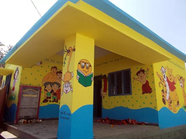 model anganwadi centers opened by minister laxma reddy - Sakshi