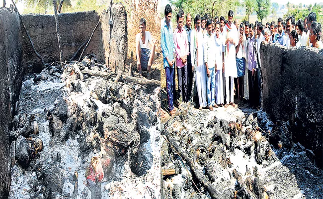 goats were died due to unexpected fire accident - Sakshi