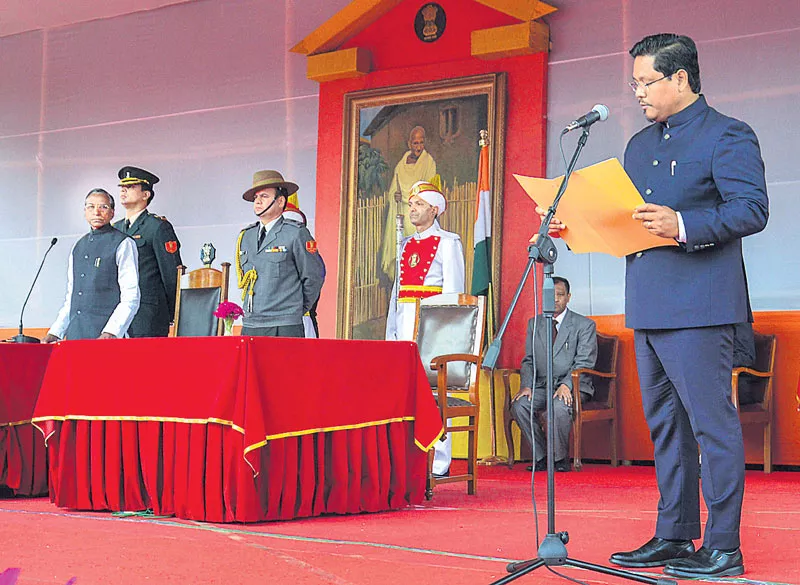 Conrad Sangma Takes Oath As Meghalaya Chief Minister - Sakshi