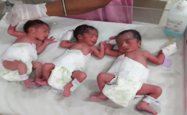 Three children in single delivery - Sakshi
