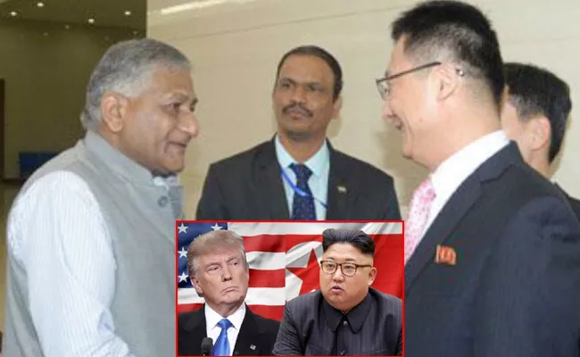 VK Singh In North Korea To Meet Top Leadership On Trump-Kim Talks - Sakshi