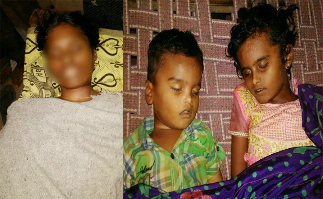 Mother Killed Children After Commits Suicide In Prakasam - Sakshi