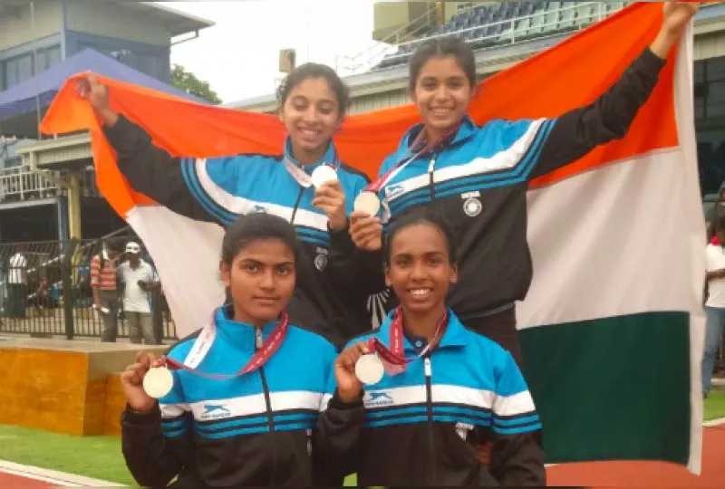 India win 11 gold on opening day of South Asian Junior Athletics Championships - Sakshi