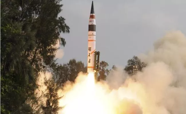 India successfully Test Fires Agni 5 Nuclear Capable Ballistic Missile In Odisha - Sakshi