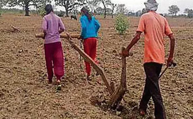 Girls Helps Her Father In Forming By Pulling The Plow - Sakshi