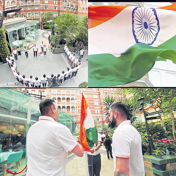 Independence Day 2018: Virat Kohli & Co hoist national flag in London - Sakshi