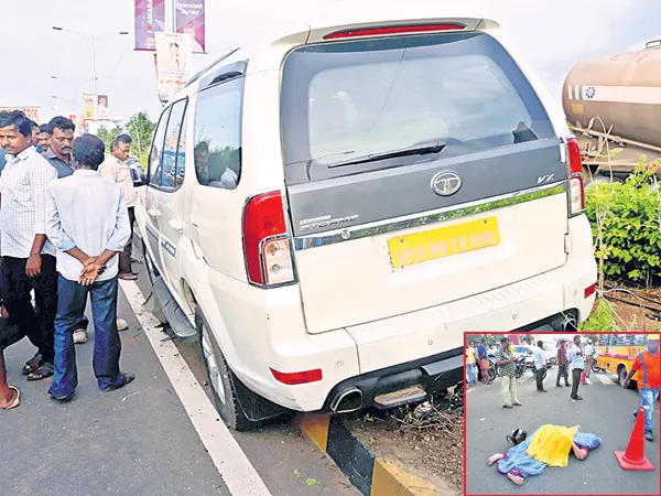 Elderly couple are dead with the accident of MLA Pothula Ramarao - Sakshi