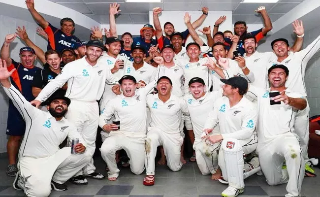 New Zealand Players Celebrates Victory Against Pak BY Bhangra Steps - Sakshi