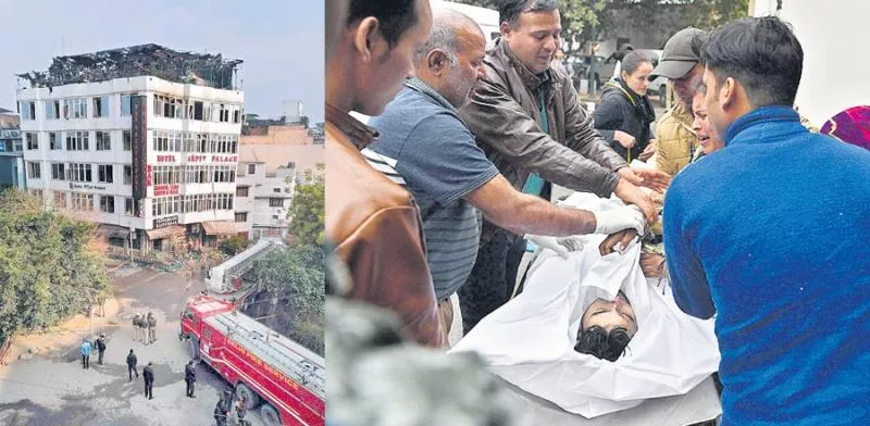 17 Dead In Fire At Hotel Arpit Palace in delhi - Sakshi