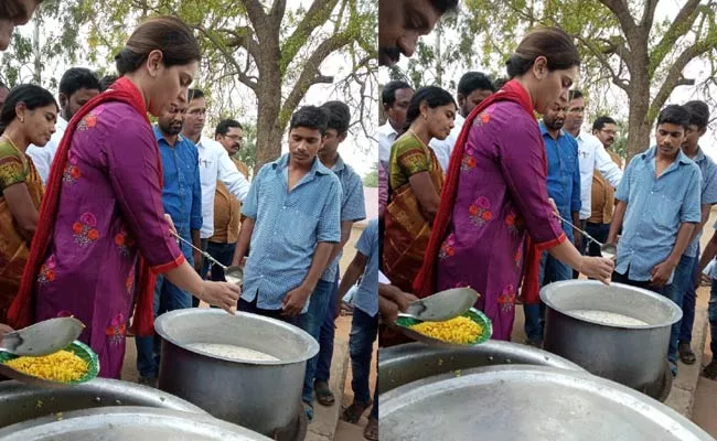 Upasana Konidela Arranged Food To Students In Domakonda - Sakshi