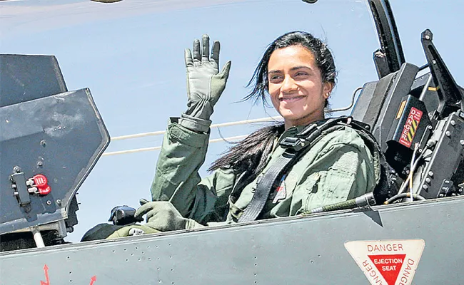 PV Sindhu flies high, this time as a Tejas co-pilot - Sakshi