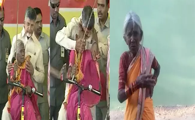 Woman Fire On Chandrababu Naidu Elections Meeting - Sakshi