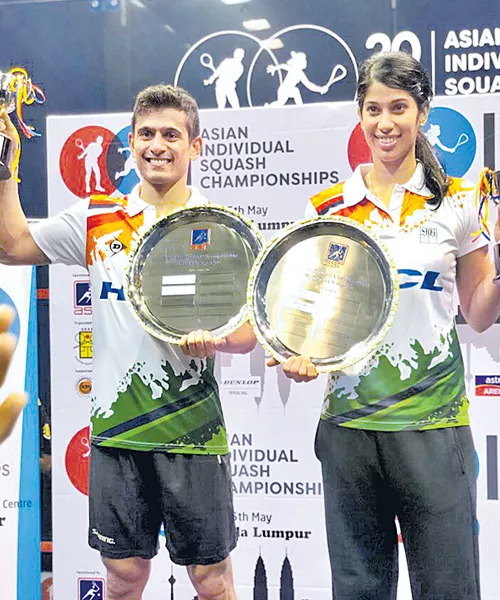 Saurav Ghosal and Joshna win Asian Championship titles - Sakshi