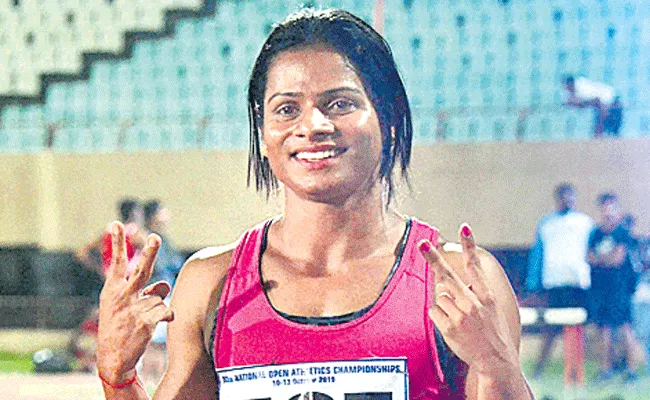 Dutee Chand Breaks National Record Wins Gold At National Championship - Sakshi