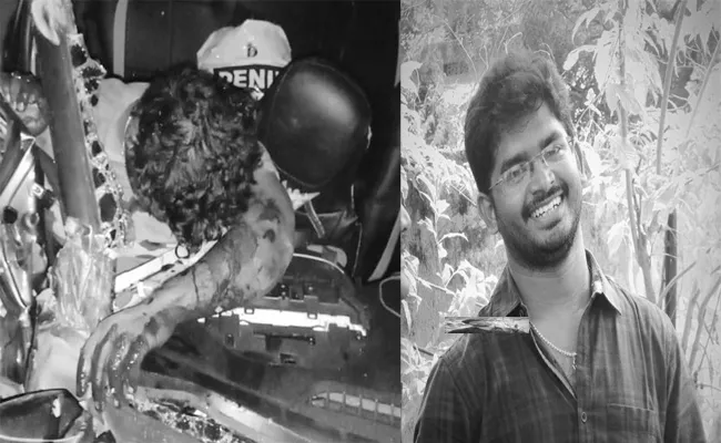 Father Died In Road Accident In Ibrahimpatnam - Sakshi